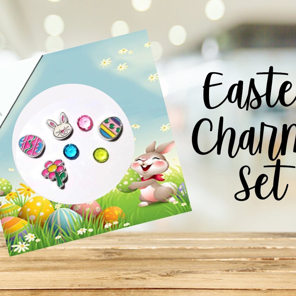 Easter Floating Charm Set Colorful Bunny Easter